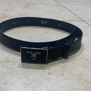 Prada Black Men's Leather Belt